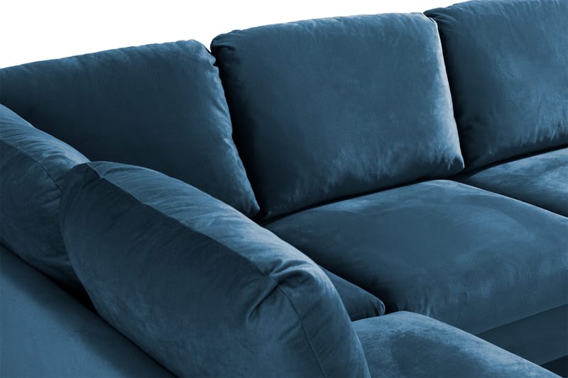 Trend 4-istuttava Vasenkätinen U-muotoinen Sohva Divaanilla ja Leponurkkauksella Sametista - Sininen - Huonekalut - Sohva - U-Sohva