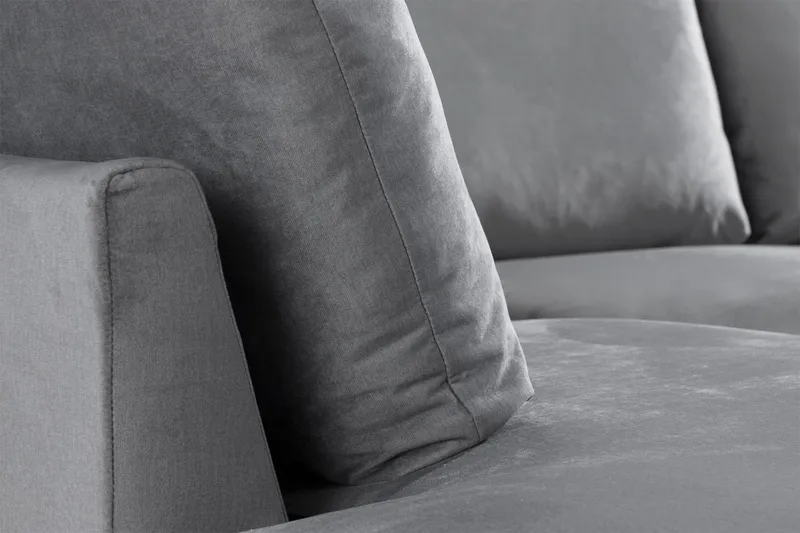 Trend 4-istuttava Vasenkätinen U-muotoinen Sohva Divaanilla ja Leponurkkauksella Sametista - Vaaleanharmaa - Huonekalut - Sohva - U-Sohva