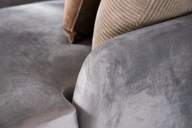 Trend 4-istuttava Vasenkätinen U-muotoinen Sohva Divaanilla ja Leponurkkauksella Sametista - Vaaleanharmaa - Huonekalut - Sohva - U-Sohva