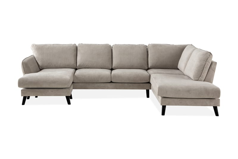 Trend Lyx 4-istuttava Oikeakätinen U-muotoinen Sohva Divaanilla ja Divaanituolilla Kankaalla - Beige - Huonekalut - Sohva - Divaanisohva