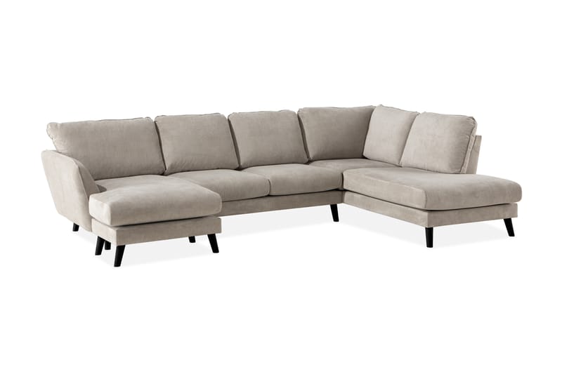 Trend Lyx 4-istuttava Oikeakätinen U-muotoinen Sohva Divaanilla ja Divaanituolilla Kankaalla - Beige - Huonekalut - Sohva - Divaanisohva