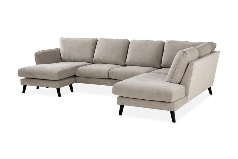 Trend Lyx 4-istuttava Oikeakätinen U-muotoinen Sohva Divaanilla ja Divaanituolilla Kankaalla - Beige - Huonekalut - Sohva - Divaanisohva