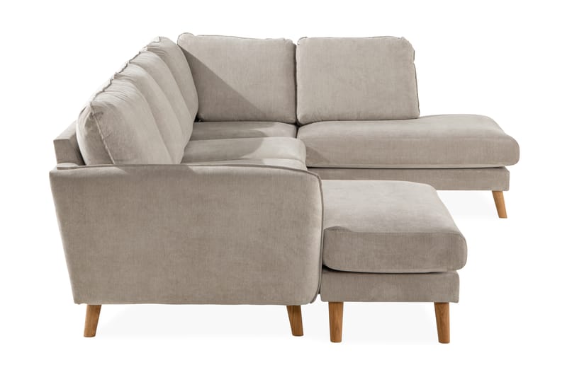 Trend Lyx 4-istuttava Oikeakätinen U-muotoinen Sohva Divaanilla ja Divaanituolilla Kankaalla - Beige - Huonekalut - Sohva - Divaanisohva