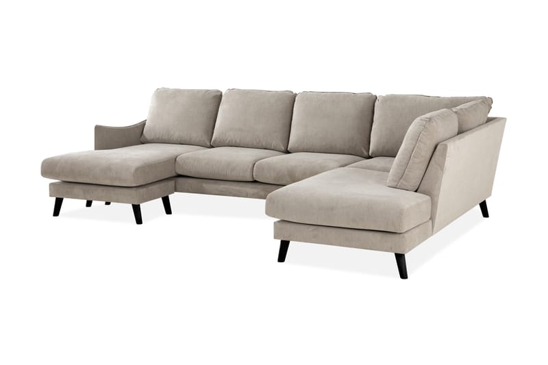Trend Lyx 4-istuttava Oikeakätinen U-muotoinen Sohva Divaanilla ja Divaanituolilla Kankaalla - Beige - Huonekalut - Sohva - Divaanisohva