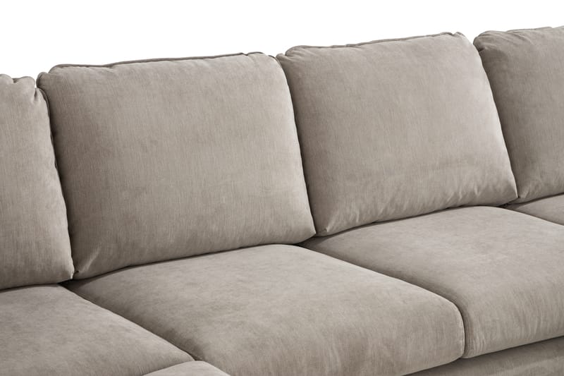 Trend Lyx 4-istuttava Oikeakätinen U-muotoinen Sohva Divaanilla ja Divaanituolilla Kankaalla - Beige - Huonekalut - Sohva - Divaanisohva