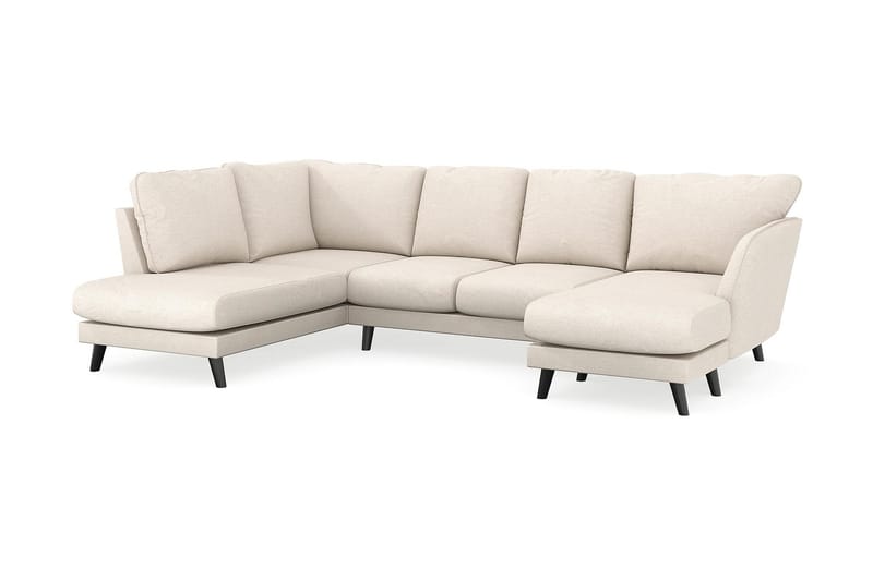 Trend Lyx 4-istuttava Oikeakätinen U-muotoinen Sohva Divaanilla ja Divaanituolilla Kankaalla - Beige - Huonekalut - Sohva - Divaanisohva