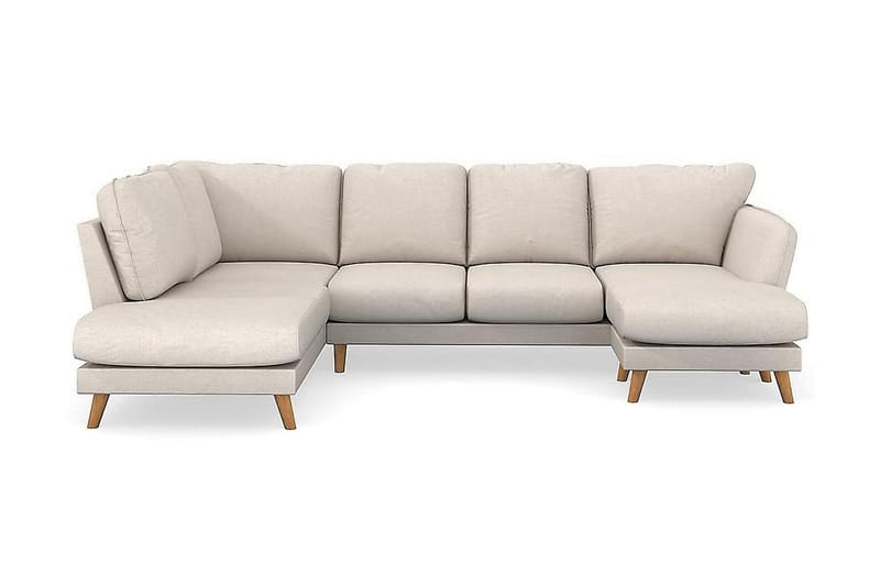 Trend Lyx 4-istuttava Oikeakätinen U-muotoinen Sohva Divaanilla ja Divaanituolilla Kankaalla - Beige - Huonekalut - Sohva - Divaanisohva