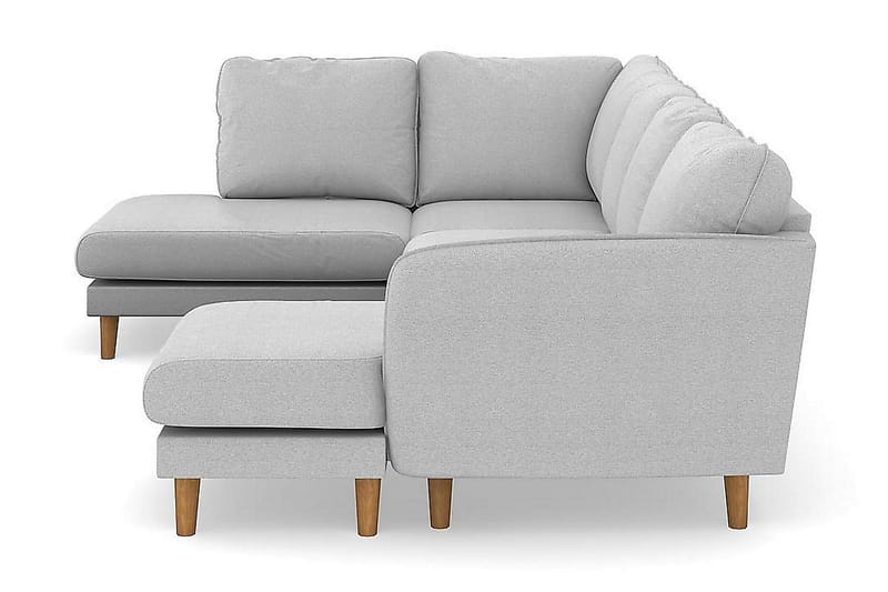 Trend Lyx 4-istuttava Oikeakätinen U-muotoinen Sohva Divaanilla ja Divaanituolilla Kankaalla - Vaaleanharmaa - Huonekalut - Sohva - Divaanisohva