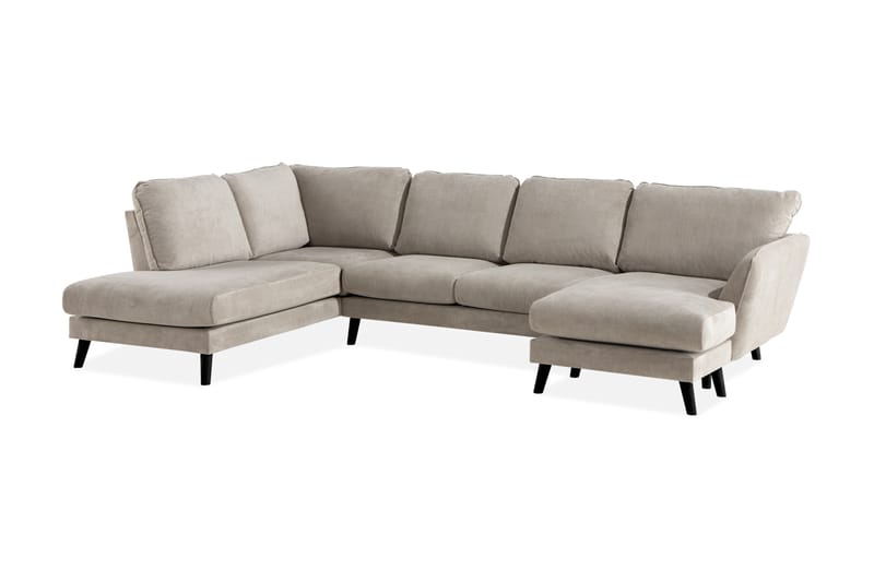 Trend Lyx 4-istuttava Vasenkätinen U-muotoinen Sohva Divaanilla ja Divaanituolilla Kankaalla - Beige - Huonekalut - Sohva - Divaanisohva