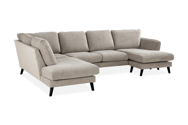 Trend Lyx 4-istuttava Vasenkätinen U-muotoinen Sohva Divaanilla ja Divaanituolilla Kankaalla - Beige - Huonekalut - Sohva - Divaanisohva