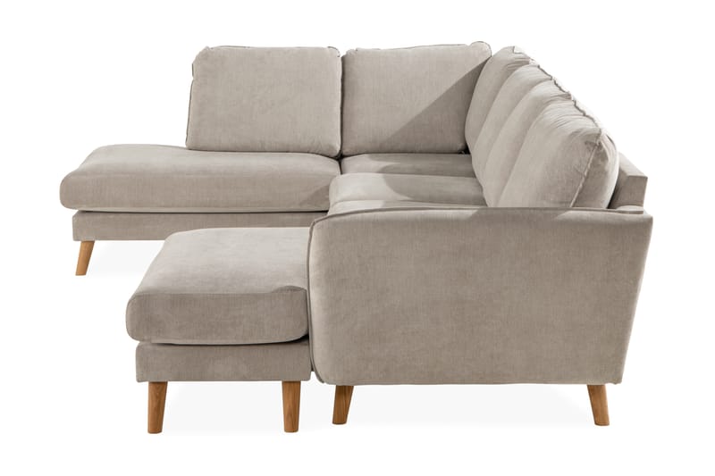 Trend Lyx 4-istuttava Vasenkätinen U-muotoinen Sohva Divaanilla ja Divaanituolilla Kankaalla - Beige - Huonekalut - Sohva - Divaanisohva