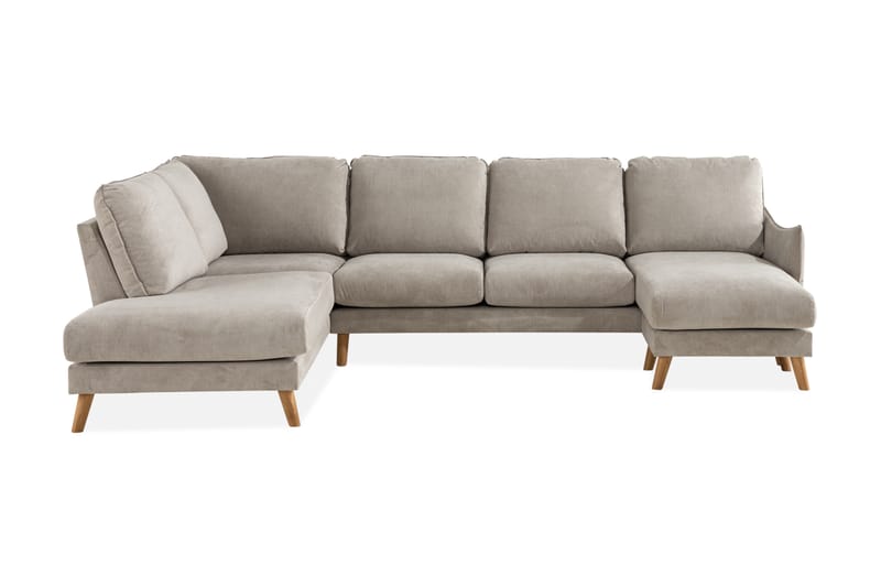 Trend Lyx 4-istuttava Vasenkätinen U-muotoinen Sohva Divaanilla ja Divaanituolilla Kankaalla - Beige - Huonekalut - Sohva - Divaanisohva