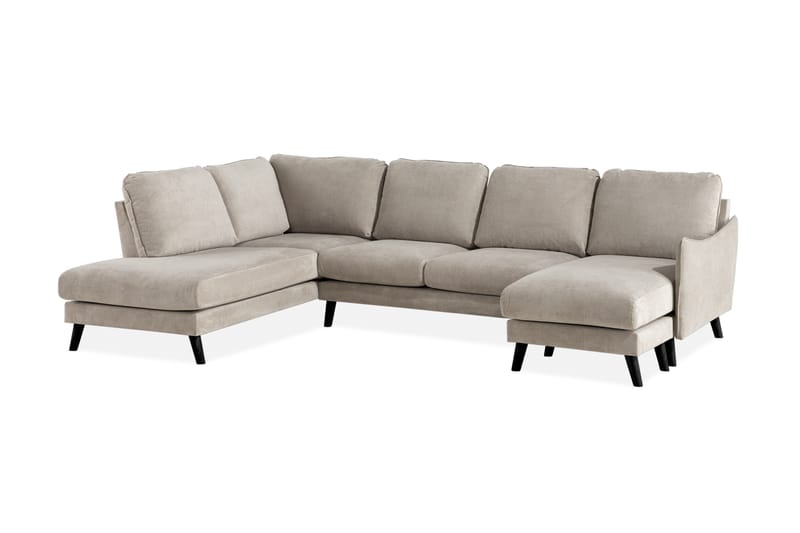 Trend Lyx 4-istuttava Vasenkätinen U-muotoinen Sohva Divaanilla ja Divaanituolilla Kankaalla - Beige - Huonekalut - Sohva - Divaanisohva