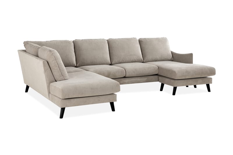 Trend Lyx 4-istuttava Vasenkätinen U-muotoinen Sohva Divaanilla ja Divaanituolilla Kankaalla - Beige - Huonekalut - Sohva - Divaanisohva