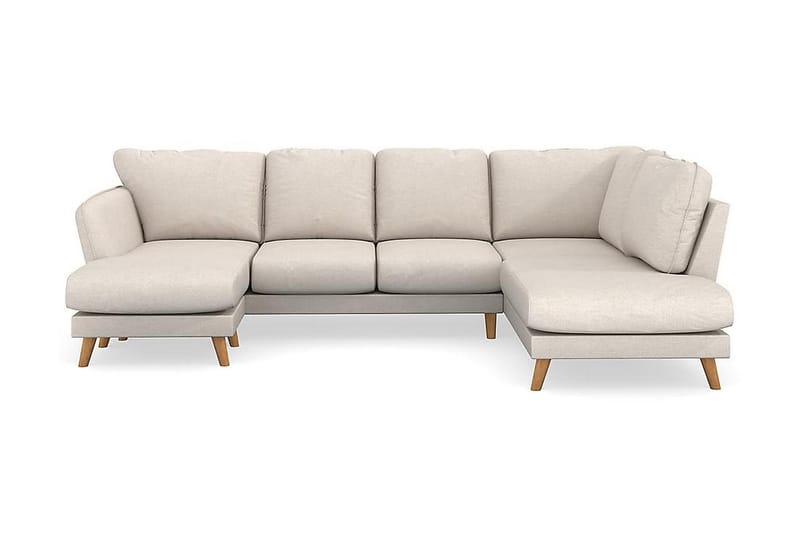 Trend Lyx 4-istuttava Vasenkätinen U-muotoinen Sohva Divaanilla ja Divaanituolilla Kankaalla - Beige - Huonekalut - Sohva - Divaanisohva
