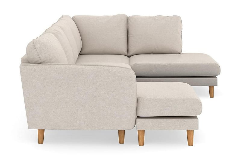 Trend Lyx 4-istuttava Vasenkätinen U-muotoinen Sohva Divaanilla ja Divaanituolilla Kankaalla - Beige - Huonekalut - Sohva - Divaanisohva