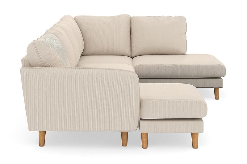 Trend Lyx 4-istuttava Vasenkätinen U-muotoinen Sohva Divaanilla ja Divaanituolilla Manchester-kankaalla - Beige - Huonekalut - Sohva - Divaanisohva