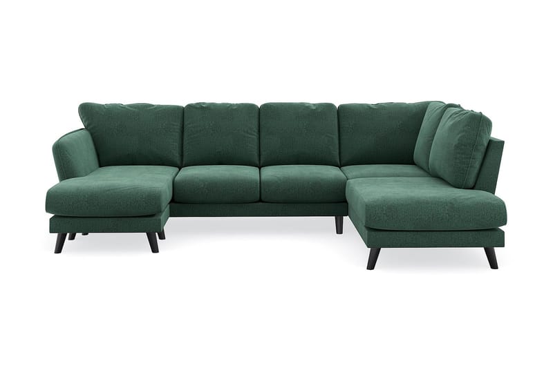 Trend Lyx 4-istuttava Vasenkätinen U-muotoinen Sohva Divaanilla ja Divaanituolilla Sametilla - Tummanvihreä - Huonekalut - Sohva - Divaanisohva
