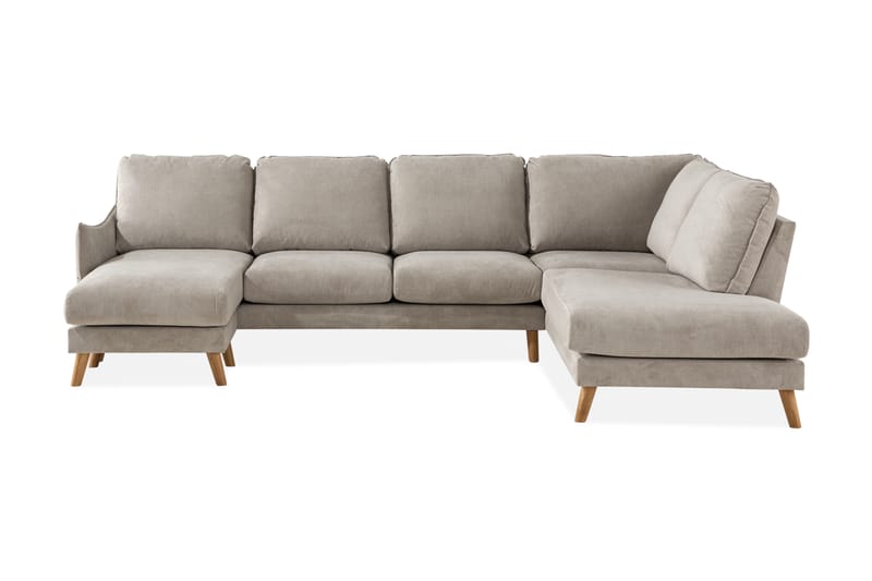 Trend Lyx U-sohva divaanilla Vasen - Beige/Tammi - Huonekalut - Sohva - Divaanisohva