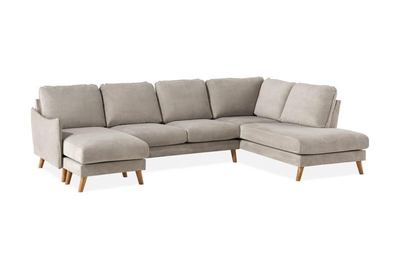 Trend Lyx U-sohva divaanilla Vasen - Beige/Tammi - Huonekalut - Sohva - Divaanisohva