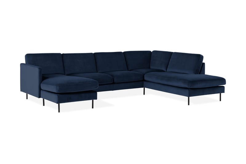 U-sohva Elion divaanilla Sametti Vasen - Sininen - Huonekalut - Sohva - U-Sohva