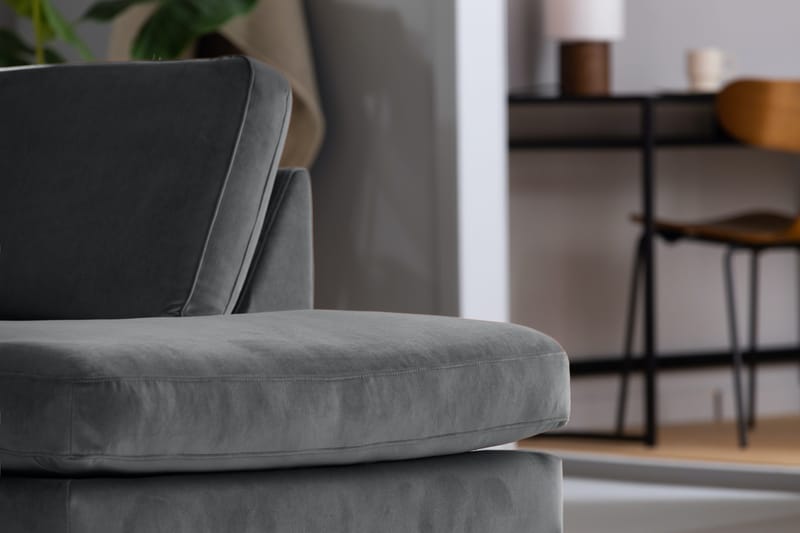 U-sohva Elion divaanilla Sametti Vasen - Vaaleanharmaa - Huonekalut - Sohva - U-Sohva