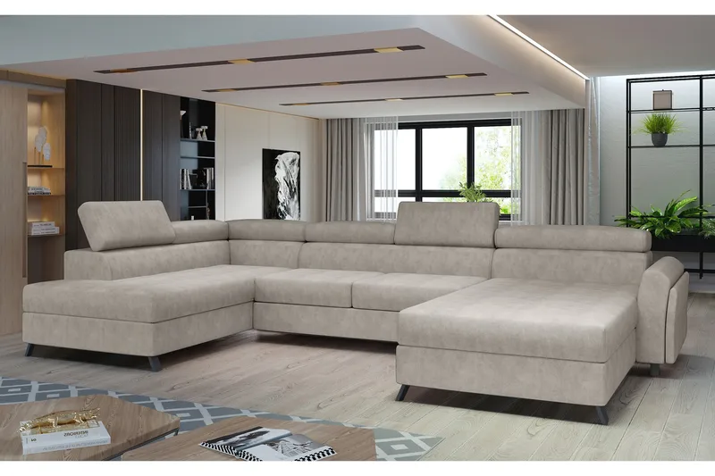 U-sohva Osettia Divaanilla Oikea, Beige