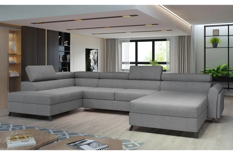 U-sohva Osettia Divaanilla Oikea, Harmaa