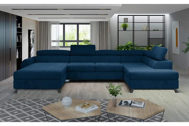 U-sohva Osettia Divaanilla Vasen - Sininen - Huonekalut - Sohva - U-Sohva