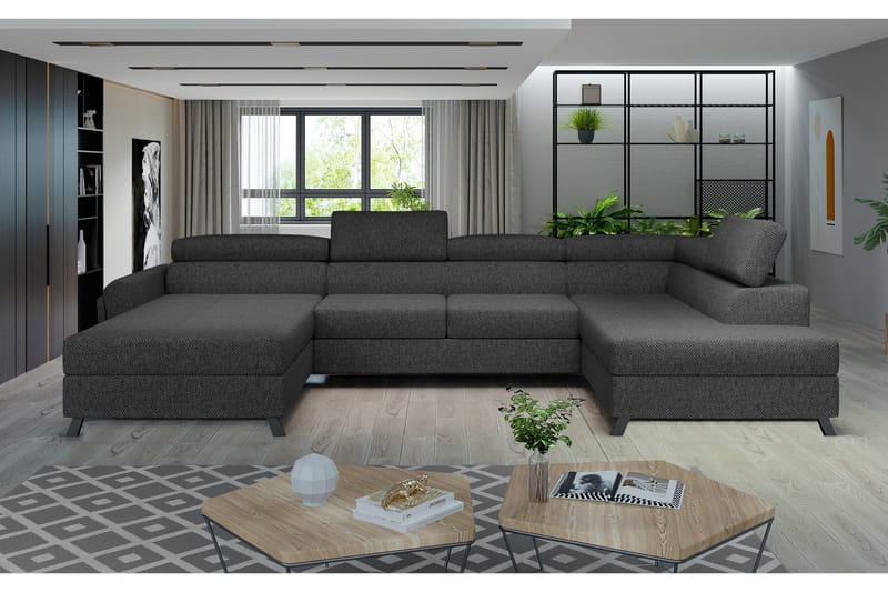 U-sohva Osettia Divaanilla Vasen - Tummanharmaa - Huonekalut - Sohva - U-Sohva