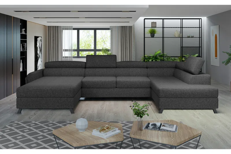 U-sohva Osettia Divaanilla Vasen - Tummanharmaa - Huonekalut - Sohva - U-Sohva