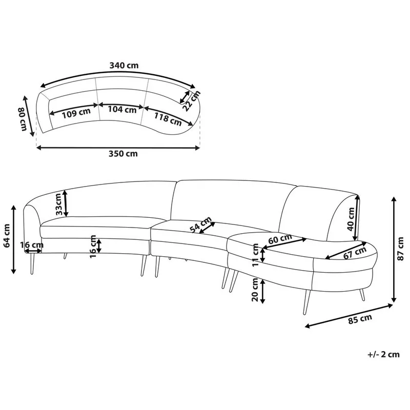 U:n muotoinen sohva Moss - Harmaa, kulta - Huonekalut - Sohva - 4:n istuttava sohva