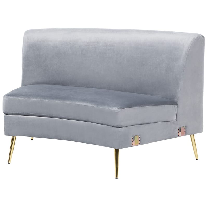 U:n muotoinen sohva Moss - Harmaa, kulta - Huonekalut - Sohva - Samettisohva