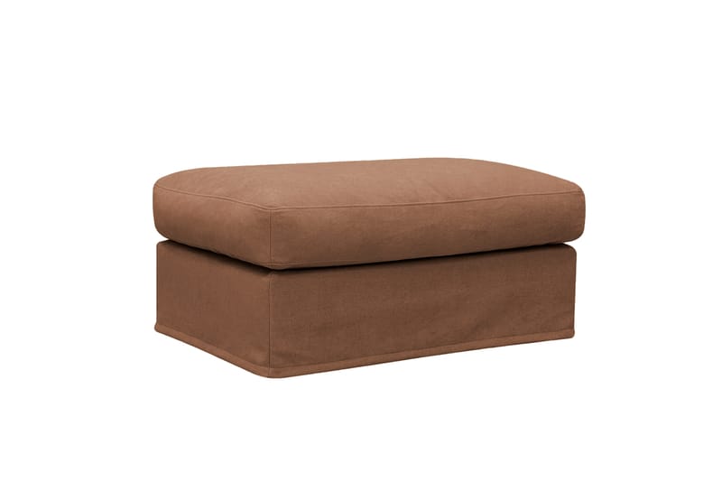 Valencia Extra Deep 3-istuttava sohva + jalkarahi irrotettavalla ja pestävällä verhoilulla - Punaruskea - Huonekalut - Sohva