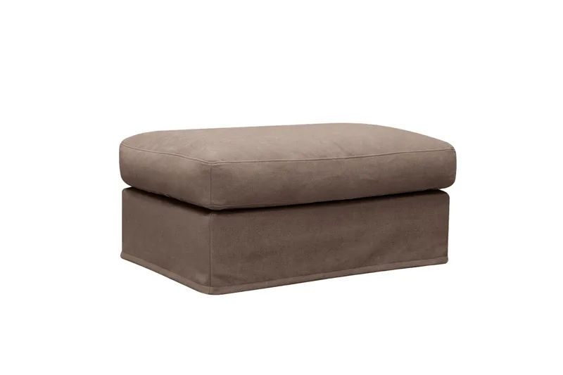 Valencia Extra Deep 3-istuttava sohva + jalkarahi irrotettavalla ja pestävällä verhoilulla - Tummanruskea - Huonekalut - Sohva