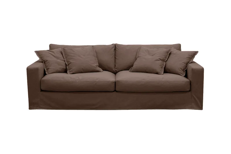 Valencia Extra Deep 3-istuttava sohva irrotettavalla ja pestävällä verhoilulla - Tummanruskea - Huonekalut - Sohva - 3:n istuttava sohva