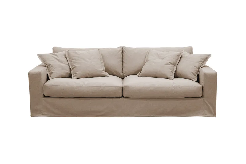 Valencia Extra Deep 3-istuttava sohva irrotettavalla ja pestävällä verhoilulla - Vaaleanruskea - Huonekalut - Sohva - 3:n istuttava sohva