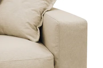 Valencia Extra Deep 3-istuttava sohva irrotettavalla ja pestävällä verhoilulla - Beige - Huonekalut - Sohva - 3:n istuttava sohva