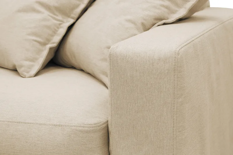 Valencia Extra Deep 3-istuttava sohva irrotettavalla ja pestävällä verhoilulla - Beige - Huonekalut - Sohva - 3:n istuttava sohva