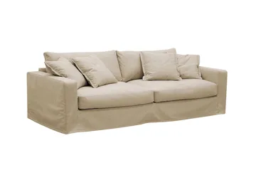 Valencia Extra Deep 3-istuttava sohva irrotettavalla ja pestävällä verhoilulla - Beige - Huonekalut - Sohva - 3:n istuttava sohva