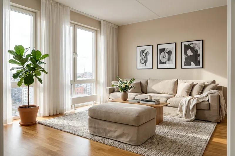 Valencia Extra Deep 5-istuttava sohva + jalkarahi irrotettavalla ja pestävällä verhoilulla - Ruskea - Huonekalut - Sohva