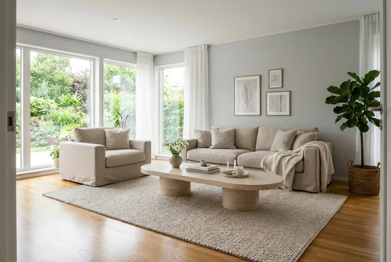 Valencia Extra Syvä 3-istuttava sohva + nojatuoli irrotettavalla ja pestävällä verhoilulla - Beige - Huonekalut - Sohva - Sohvaryhmä