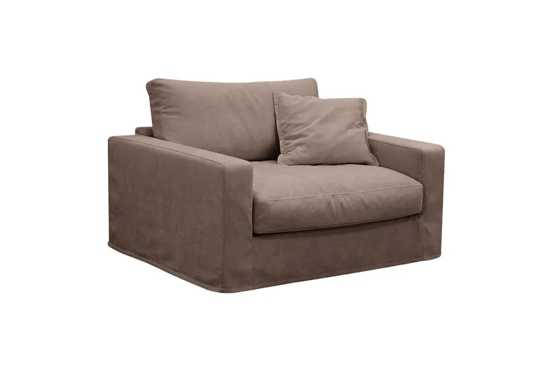 Valencia Extra Syvä 3-istuttava sohva + nojatuoli irrotettavalla ja pestävällä verhoilulla - Tummanruskea - Huonekalut - Sohva - Sohvaryhmä