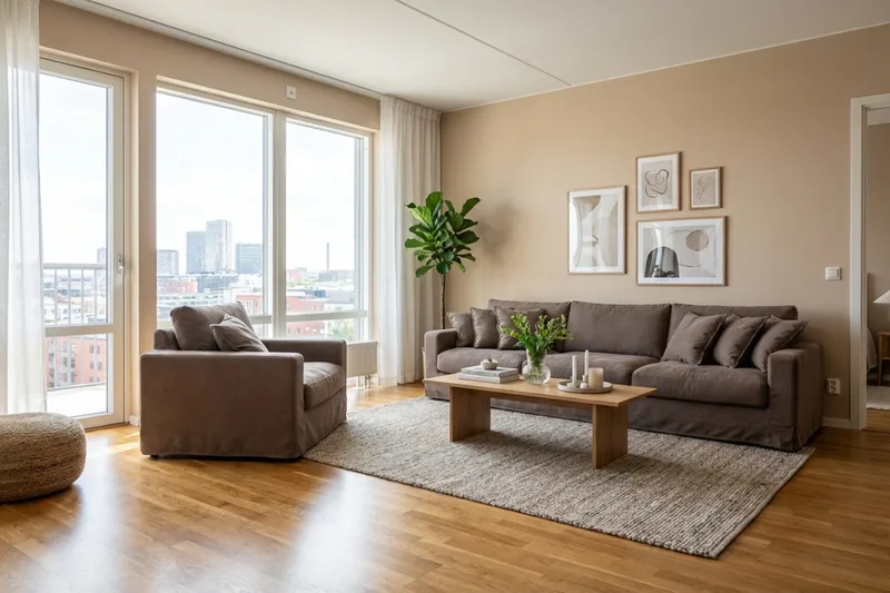 Valencia Extra Syvä 5-istuttava sohva + nojatuoli irrotettavalla ja pestävällä verhoilulla - Tummanruskea - Huonekalut - Sohva - Sohvaryhmä