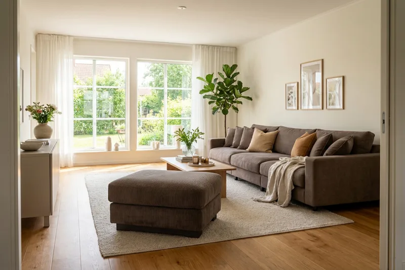 Valencia-sohvaryhmä Extra Deep 5-istuttava sohva + rahi - Ruskea - Huonekalut - Sohva - Kulmasohva