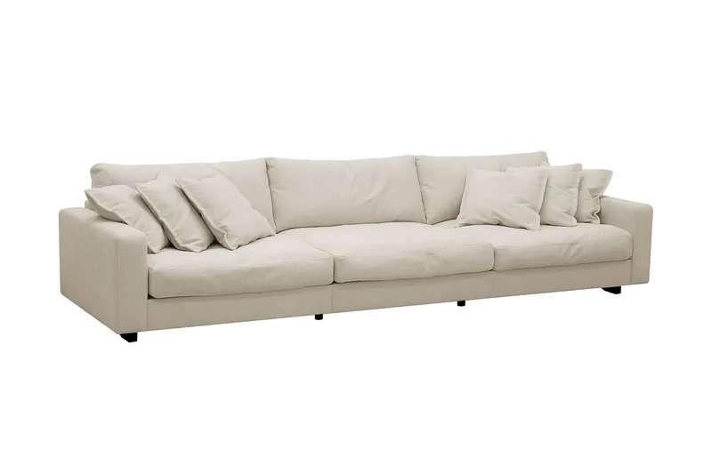 Valencia-sohvaryhmä Extra Deep 5-istuttava sohva + rahi, chenilleä - Beige - Huonekalut - Sohva - Kulmasohva