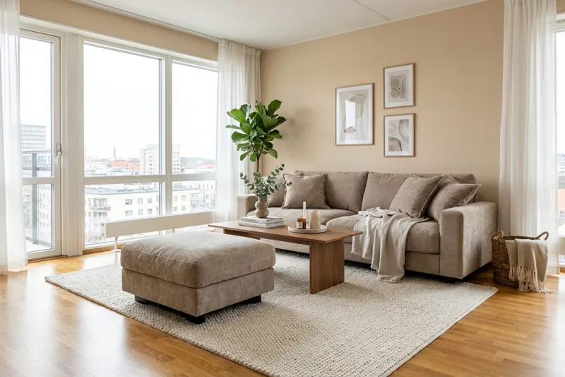 Valencia-sohvaryhmä extra syvä 3-istuttava sohva + rahi chenilleä - Ruskea - Huonekalut - Sohva - Kulmasohva