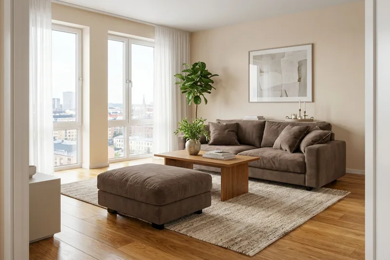 Valencia-sohvaryhmä extra syvä 3-istuttava sohva + rahi chenilleä - Tummanruskea - Huonekalut - Sohva - Kulmasohva