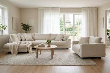 Valencia-sohvaryhmä Extra Syvä 4-istuttava Divaani Vasen + Nojatuoli - Beige - Huonekalut - Sohva - Sohvaryhmä