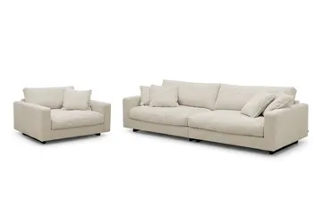 Valencia-sohvaryhmä Extra Syvä 4-istuttava Sohva + Nojatuoli - Beige - Huonekalut - Sohva - Sohvaryhmä